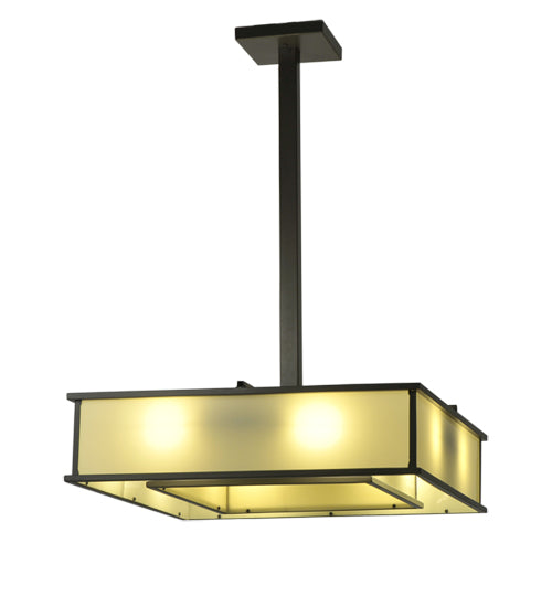 Meyda Lighting Piazza 29" 8-Light Timeless Bronze Island Pendant Light With Beige Provostone Idalight Shade