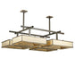 Meyda Lighting Piazza 68" 32-Light Timeless Bronze Semi-flush Mount Light With Beige Shade Glass