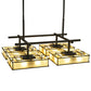 Meyda Lighting Piazza 68" 32-Light Timeless Bronze Semi-flush Mount Light With Beige Shade Glass