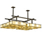 Meyda Lighting Piazza 68" 32-Light Timeless Bronze Semi-flush Mount Light With Beige Shade Glass