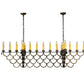 Meyda Lighting Picadilly 71" 23-Light Antique Copper Oblong Chandelier With Faux Candlelight