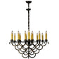 Meyda Lighting Picadilly 71" 23-Light Antique Copper Oblong Chandelier With Faux Candlelight
