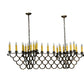 Meyda Lighting Picadilly 71" 23-Light Antique Copper Oblong Chandelier With Faux Candlelight