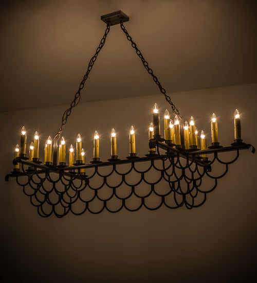 Meyda Lighting Picadilly 71" 23-Light Timeless Bronze Chandelier With Ivory Faux Candlelight