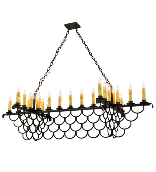 Meyda Lighting Picadilly 71" 23-Light Timeless Bronze Chandelier With Ivory Faux Candlelight