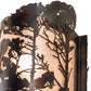 Meyda Lighting Pickard 8" 2-Light Dark Burnished Antique Copper Wall Sconce With Silver Mica Shade Glass