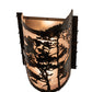 Meyda Lighting Pickard 8" 2-Light Dark Burnished Antique Copper Wall Sconce With Silver Mica Shade Glass