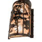 Meyda Lighting Pickard 8" 2-Light Dark Burnished Antique Copper Wall Sconce With Silver Mica Shade Glass