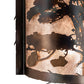 Meyda Lighting Pickard 8" 2-Light Dark Burnished Antique Copper Wall Sconce With Silver Mica Shade Glass