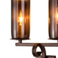 Meyda Lighting Piero 10" 2-Light Mahogany Bronze Wall Sconce With Amber Shade Glass