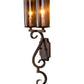 Meyda Lighting Piero 10" 2-Light Mahogany Bronze Wall Sconce With Amber Shade Glass
