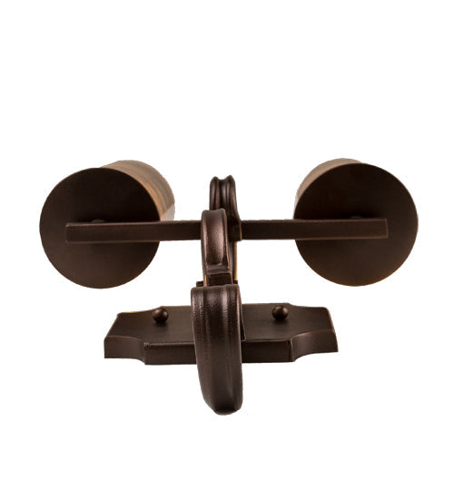 Meyda Lighting Piero 10" 2-Light Mahogany Bronze Wall Sconce With Amber Shade Glass