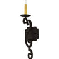Meyda Lighting Piero 5" Antiqutiy Highlights Wall Sconce With Amber Faux Candlelight