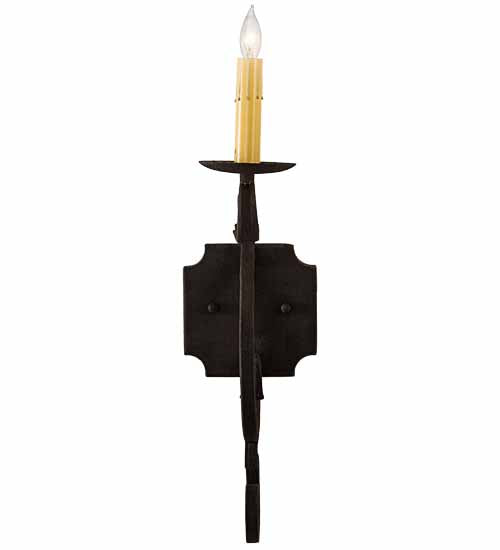 Meyda Lighting Piero 5" Antiqutiy Highlights Wall Sconce With Amber Faux Candlelight