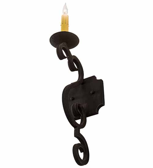 Meyda Lighting Piero 5" Antiqutiy Highlights Wall Sconce With Amber Faux Candlelight