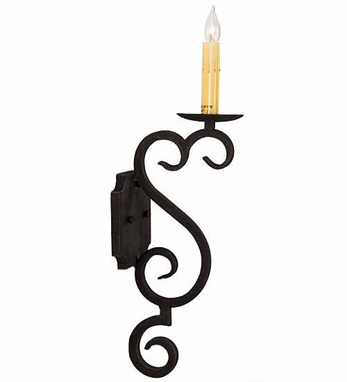 Meyda Lighting Piero 5" Antiqutiy Highlights Wall Sconce With Amber Faux Candlelight