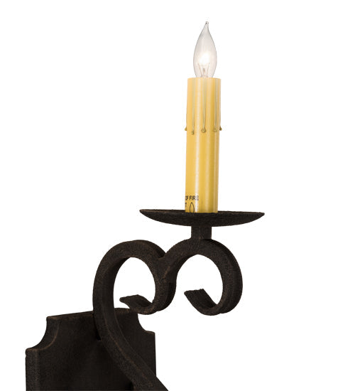 Meyda Lighting Piero 5" Antiqutiy Highlights Wall Sconce With Amber Faux Candlelight