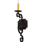 Meyda Lighting Piero 5" Antiqutiy Highlights Wall Sconce With Amber Faux Candlelight