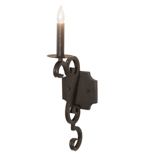 Meyda Lighting Piero 5" Gilded Tobacco Wall Sconce With Faux Candelabra Lamp