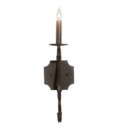 Meyda Lighting Piero 5" Gilded Tobacco Wall Sconce With Faux Candelabra Lamp