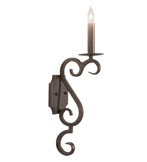 Meyda Lighting Piero 5" Gilded Tobacco Wall Sconce With Faux Candelabra Lamp
