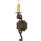 Meyda Lighting Piero 5" Gilded Tobacco Wall Sconce With Ivory Faux Candlelight