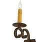 Meyda Lighting Piero 5" Golden Bronze Wall Sconce With Amber Faux Candlelight