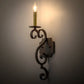 Meyda Lighting Piero 5" Golden Bronze Wall Sconce With Amber Faux Candlelight