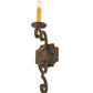 Meyda Lighting Piero 5" Golden Bronze Wall Sconce With Amber Faux Candlelight