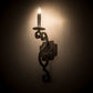 Meyda Lighting Piero 5" Smoke Wall Sconce With White Faux Candlelight