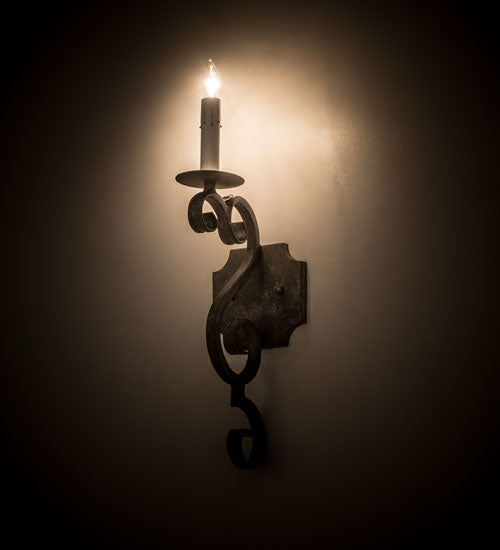 Meyda Lighting Piero 5" Smoke Wall Sconce With White Faux Candlelight
