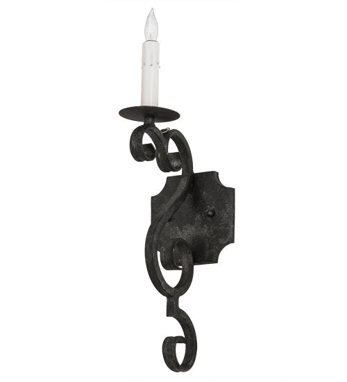 Meyda Lighting Piero 5" Smoke Wall Sconce With White Faux Candlelight