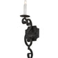 Meyda Lighting Piero 5" Smoke Wall Sconce With White Faux Candlelight
