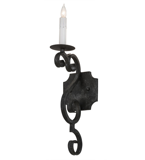 Meyda Lighting Piero 5" Smoke Wall Sconce With White Faux Candlelight