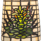 Meyda Lighting Pine Barons 5" Mahogany Bronze Flush Mount Light With Green & Beige Shade Glass