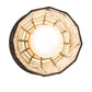 Meyda Lighting Pine Barons 5" Mahogany Bronze Flush Mount Light With Green & Beige Shade Glass