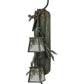 Meyda Lighting Pine Branch 10" 2-Light Antique Copper and Verdigris Winter Pine Wall Sconce With White Art Shade Glass