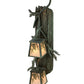 Meyda Lighting Pine Branch 10" 2-Light Antique Copper and Verdigris Winter Pine Wall Sconce With White Art Shade Glass