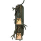 Meyda Lighting Pine Branch 10" 2-Light Antique Copper and Verdigris Winter Pine Wall Sconce With White Art Shade Glass