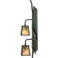 Meyda Lighting Pine Branch 10" 2-Light Antique Copper and Verdigris Winter Pine Wall Sconce With White Art Shade Glass