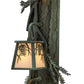 Meyda Lighting Pine Branch 10" 2-Light Antique Copper and Verdigris Winter Pine Wall Sconce With White Art Shade Glass