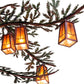 Meyda Lighting Pine Branch 101" 18-Light Rust & Green Trees Valley View Chandelier With Amber Mica Shade Glass