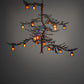 Meyda Lighting Pine Branch 101" 18-Light Rust & Green Trees Valley View Chandelier With Amber Mica Shade Glass