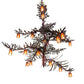 Meyda Lighting Pine Branch 101" 18-Light Rust & Green Trees Valley View Chandelier With Amber Mica Shade Glass