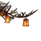 Meyda Lighting Pine Branch 101" 18-Light Rust & Green Trees Valley View Chandelier With Amber Mica Shade Glass