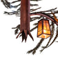 Meyda Lighting Pine Branch 101" 18-Light Rust & Green Trees Valley View Chandelier With Amber Mica Shade Glass