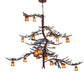 Meyda Lighting Pine Branch 101" 18-Light Rust & Green Trees Valley View Chandelier With Amber Mica Shade Glass