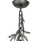 Meyda Lighting Pine Branch 11" Gunmetal Gray Valley View Pendant Light With Silver Mica Shade Glass