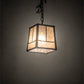 Meyda Lighting Pine Branch 11" Gunmetal Gray Valley View Pendant Light With Silver Mica Shade Glass
