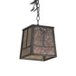 Meyda Lighting Pine Branch 11" Gunmetal Gray Valley View Pendant Light With Silver Mica Shade Glass